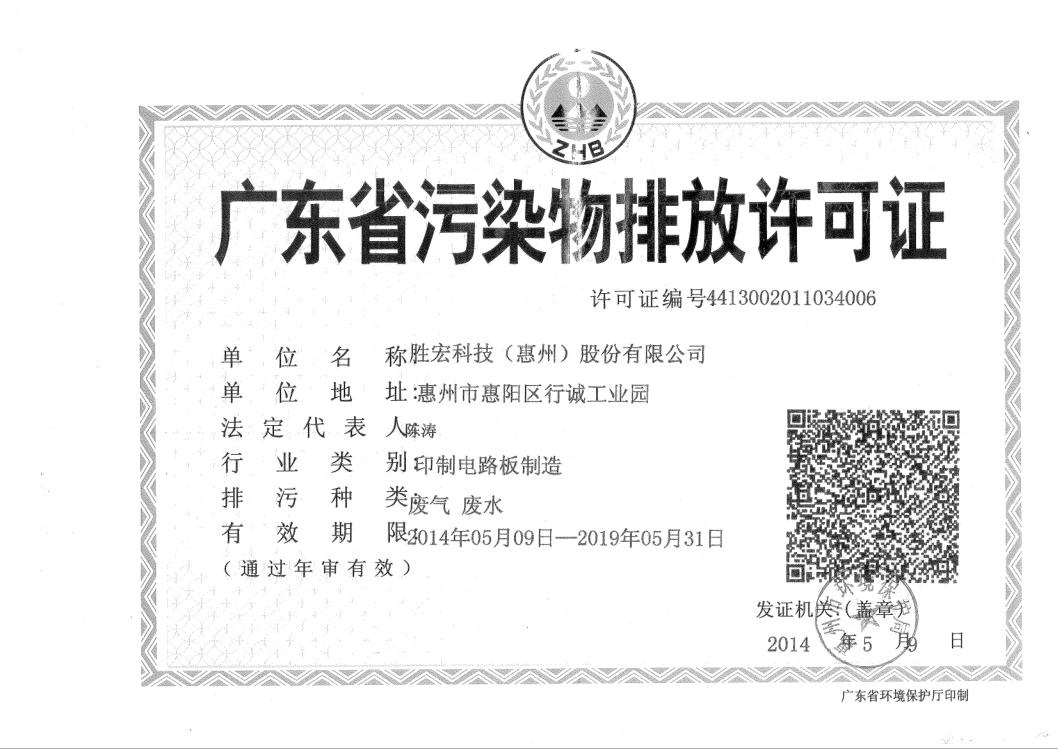 信息公开：kaiyun开云电竞科技2015-2019年排污许可证